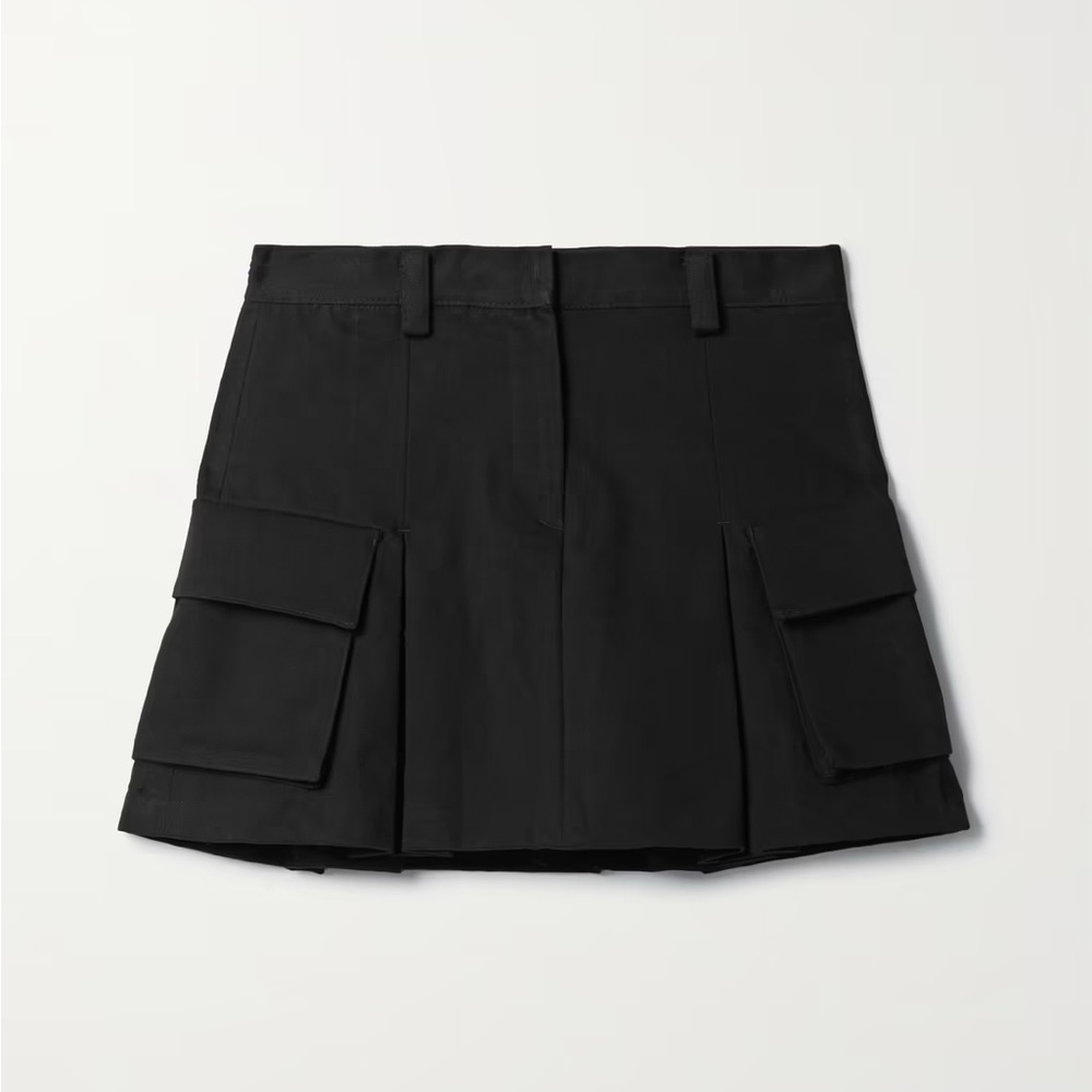 FRANKIE SHOP
Audrey pleated cotton-twill mini skirt